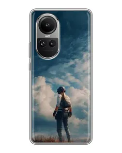 Чехол для OPPO Reno 10 с картинкой «Герой PUBG на скале» Чехол для OPPO Reno 10 с картинкой «Герой PUBG на скале»