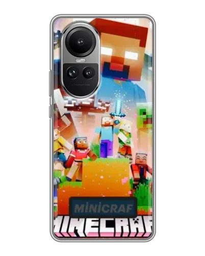 Чехол для OPPO Reno 10 с картинкой «Minecraft герои игры»