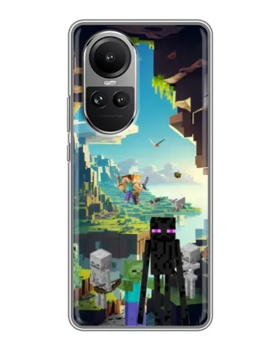 Чехол для OPPO Reno 10 с картинкой «Эндермен в лесу»