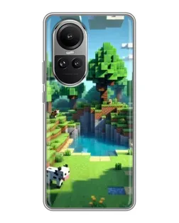 Чехол для OPPO Reno 10 с картинкой «Minecraft летний день»
