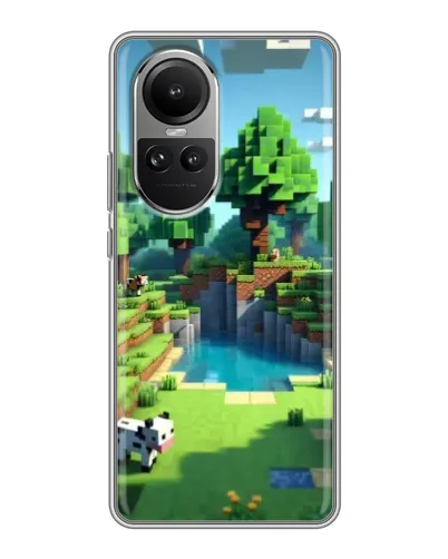 Чехол для OPPO Reno 10 с картинкой «Minecraft летний день»