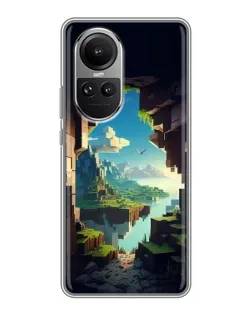 Чехол для OPPO Reno 10 с картинкой «Вид из пещеры»