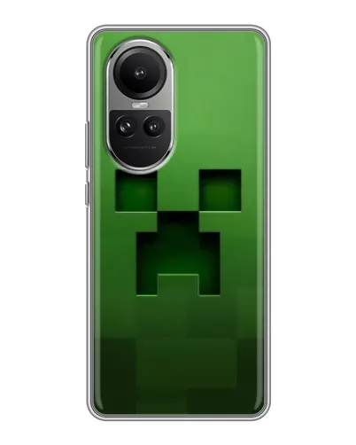 Чехол для OPPO Reno 10 с картинкой «Крипер микро-дизайн»