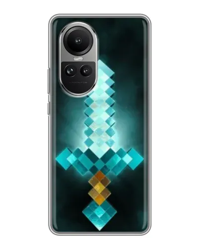 Чехол для OPPO Reno 10 с картинкой «Алмазный меч неон»