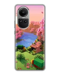 Чехол для OPPO Reno 10 с картинкой «Розовое дерево Minecraft»