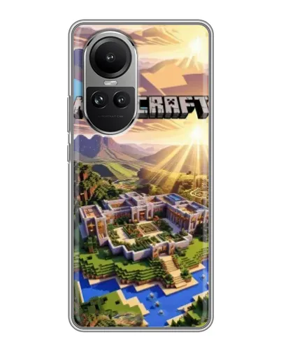 Чехол для OPPO Reno 10 с картинкой «Minecraft панорама»