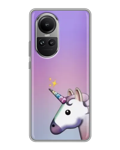 Чехол для OPPO Reno 10 с картинкой «Единорог градиент»