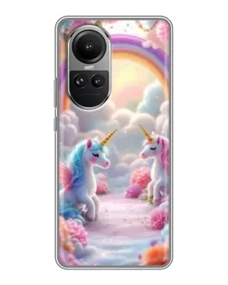 Чехол для OPPO Reno 10 с картинкой «Радуга и единороги» Чехол для OPPO Reno 10 с картинкой «Радуга и единороги»