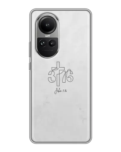 Чехол для OPPO Reno 10 с картинкой «Иоанна 3:16 Крест»