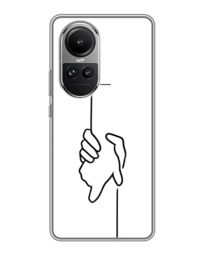 Чехол для OPPO Reno 10 с картинкой «Рука держит»