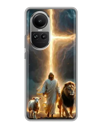 Чехол для OPPO Reno 10 с картинкой «Лев Иуды и Свет»