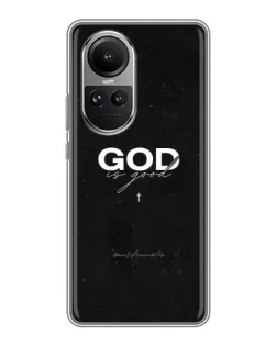 Чехол для OPPO Reno 10 с картинкой «GOD — Бог над всем»