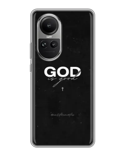 Чехол для OPPO Reno 10 с картинкой «GOD — Бог над всем»