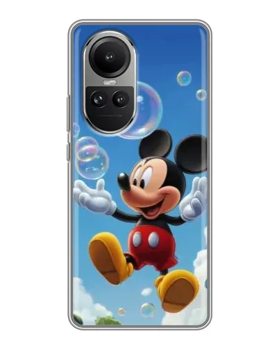 Чехол для OPPO Reno 10 с картинкой «Mickey и мыльные пузыри»
