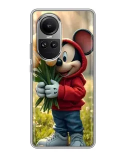 Чехол для OPPO Reno 10 с картинкой «Микки с тюльпанами» Чехол для OPPO Reno 10 с картинкой «Микки с тюльпанами»