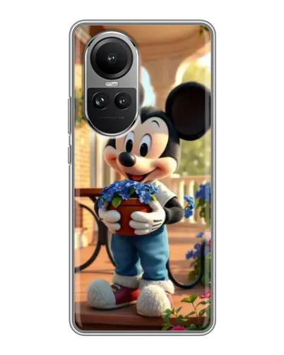 Чехол для OPPO Reno 10 с картинкой «Микки садовод»