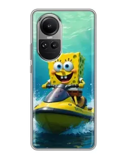 Чохол для OPPO Reno 10 з картинкою «Спанч Боб на гідроциклі»