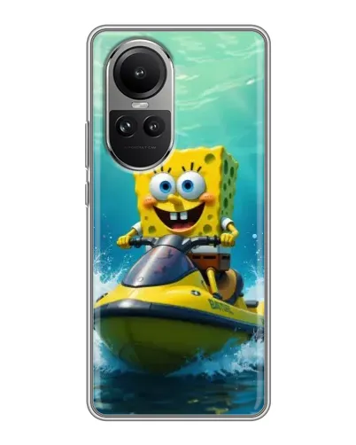 Чохол для OPPO Reno 10 з картинкою «Спанч Боб на гідроциклі» Чохол для OPPO Reno 10 з картинкою «Спанч Боб на гідроциклі»