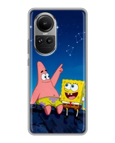Чохол для OPPO Reno 10 з картинкою «Губка Боб та Патрік вночі» Чохол для OPPO Reno 10 з картинкою «Губка Боб та Патрік вночі»