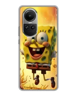 Чохол для OPPO Reno 10 з картинкою «Губка Боб стрибає»