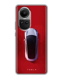 Чохол для OPPO Reno 10 з картинкою «Tesla Top View»