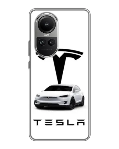 Чохол для OPPO Reno 10 з картинкою «Tesla White Style»