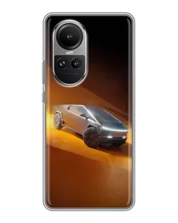 Чохол для OPPO Reno 10 з картинкою «Cybertruck у пустелі»