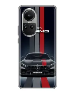 Чохол для OPPO Reno 10 з картинкою «Mercedes — білий карбон»