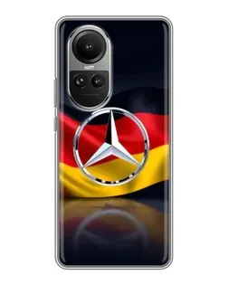 Чехол для OPPO Reno 10 с картинкой «Mercedes — флаг Германии»