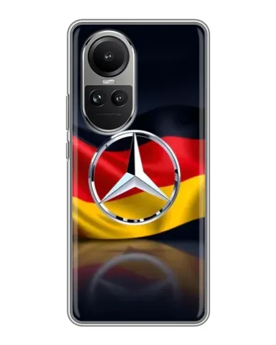 Чехол для OPPO Reno 10 с картинкой «Mercedes — флаг Германии» Чехол для OPPO Reno 10 с картинкой «Mercedes — флаг Германии»