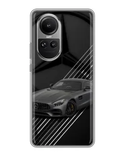 Чехол для OPPO Reno 10 с картинкой «Mercedes AMG — графика»