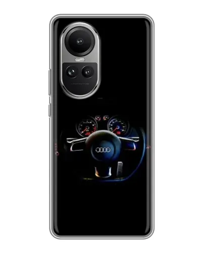 Чохол для OPPO Reno 10 з картинкою «Салон Audi — кермо»
