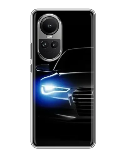 Чохол для OPPO Reno 10 з картинкою «Неоновий погляд Audi»