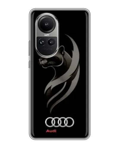 Чохол для OPPO Reno 10 з картинкою «Графіка — пантера та Audi»