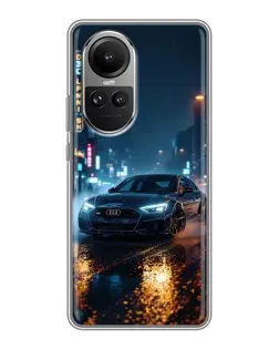 Чохол для OPPO Reno 10 з картинкою «Нічне місто та Audi»