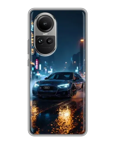 Чохол для OPPO Reno 10 з картинкою «Нічне місто та Audi»