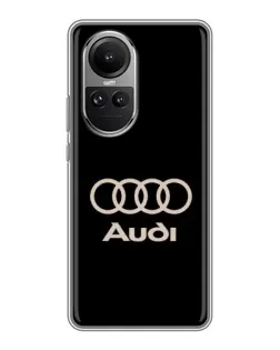 Чохол для OPPO Reno 10 з картинкою «Audi — золотий логотип»