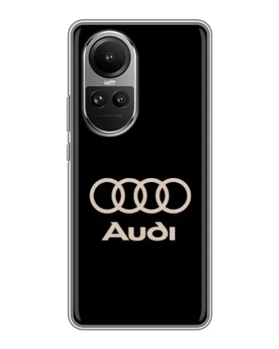 Чохол для OPPO Reno 10 з картинкою «Audi — золотий логотип»
