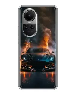 Чохол для OPPO Reno 10 з картинкою «Lamborghini димна естетика»