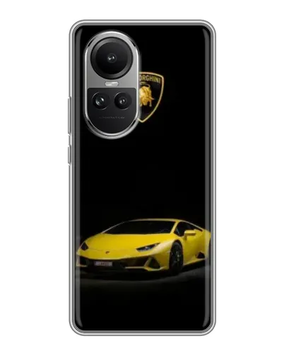 Чохол для OPPO Reno 10 з картинкою «Lamborghini жовтий акцент»