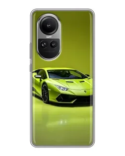 Чохол для OPPO Reno 10 з картинкою «Салатовий Lamborghini Huracan»