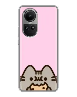 Чохол для OPPO Reno 10 з картинкою «Pusheen та печиво»