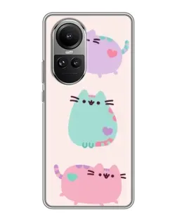 Чехол для OPPO Reno 10 с картинкой «Pusheen трио» Чехол для OPPO Reno 10 с картинкой «Pusheen трио»