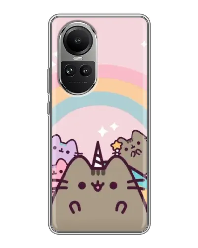 Чехол для OPPO Reno 10 с картинкой «Единорог Pusheen»