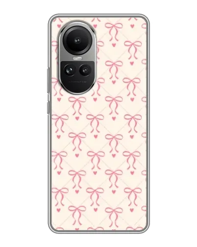 Чохол для OPPO Reno 10 з картинкою «Рожеві бантики Coquette»
