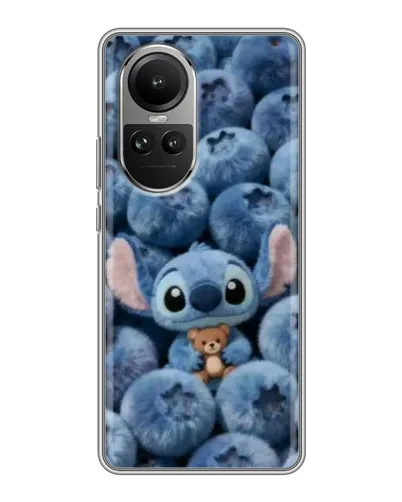 Чехол для OPPO Reno 10 с картинкой «Стич и голубика» Чехол для OPPO Reno 10 с картинкой «Стич и голубика»