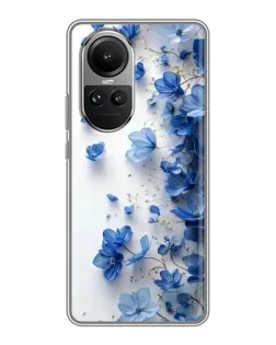 Чохол для OPPO Reno 10 з картинкою «Блакитний квітковий каскад»