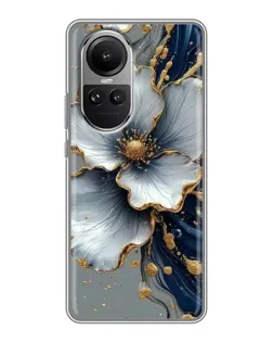 Чохол для OPPO Reno 10 з картинкою «Біла квітка та золотий флюїд»