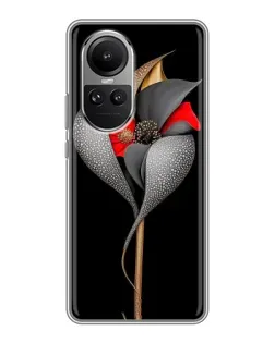 Чохол для OPPO Reno 10 з картинкою «Срібна фантазійна квітка»