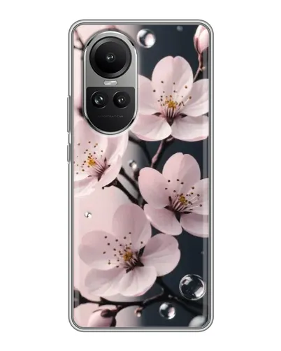 Чехол для OPPO Reno 10 с картинкой «Нежная сакура и капли» Чехол для OPPO Reno 10 с картинкой «Нежная сакура и капли»